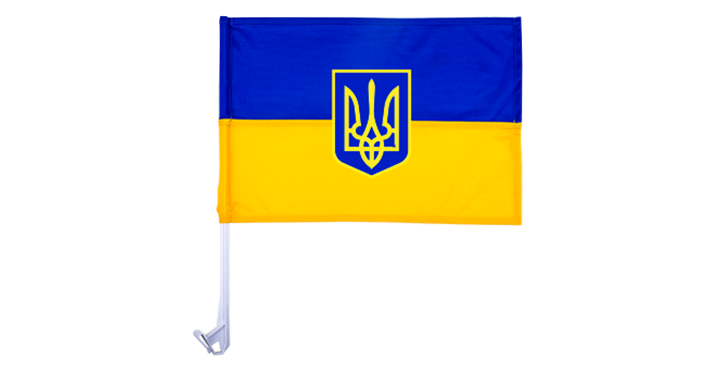 Автомобильный флаг Украины с гербом - 1